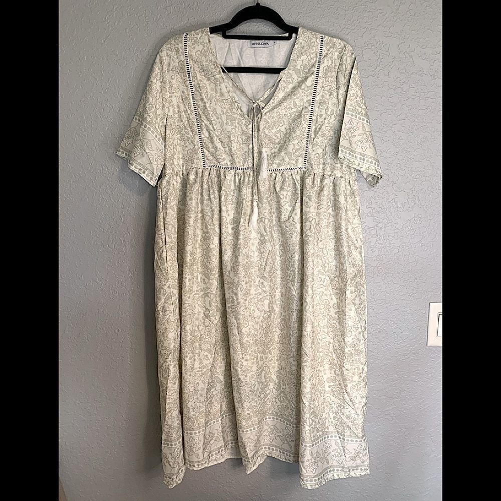Misslook green paisley dress size L‎